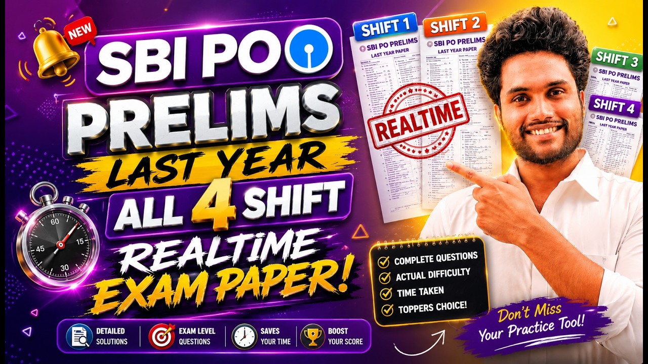 SBI PO PRELIMS | LAST YEAR 4 SHIFTS | REAL TIME EXAM PAPER