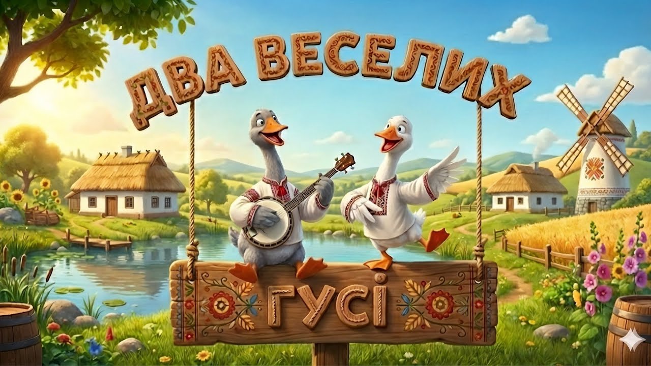 Два веселих гусі 😄Дитячі пісні🪇 Мультики українською мовою Dream lights ✨