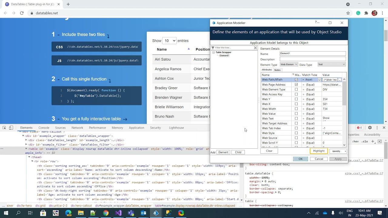 Blue Prism Custom Table Data Scrapping with Code stage