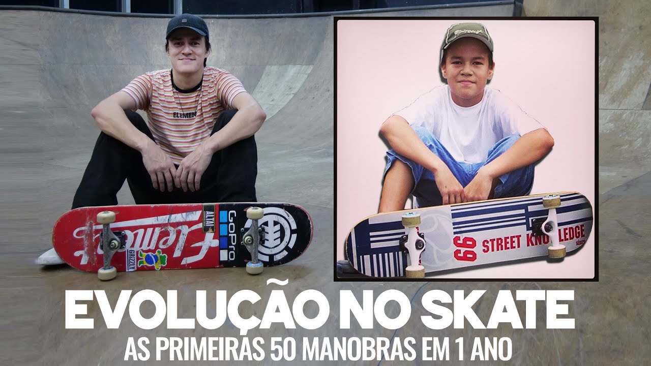 EVOLUÇÃO NO SKATE | PRIMEIRAS 50 MANOBRAS