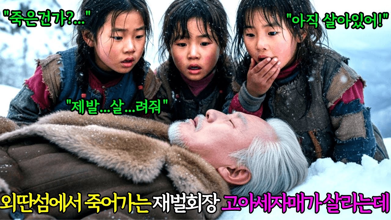 외딴섬 산속에서 죽어가는 재산 100조 재벌회장. 고아 세 자매가 목숨 걸고 재벌회장을 살리는데| 감동사연 |AI창작스토리사연  |노후사연