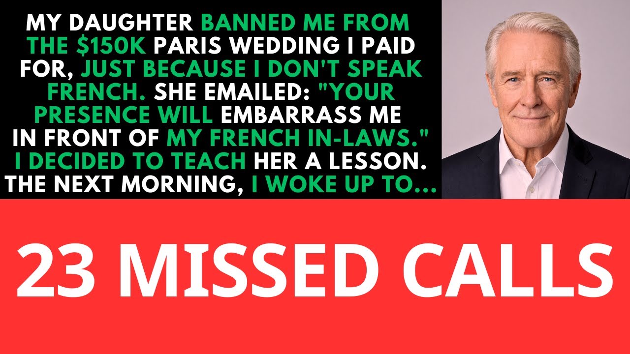 My daughter banned me from her Paris wedding for not speaking French, so I canceled my $150K payment