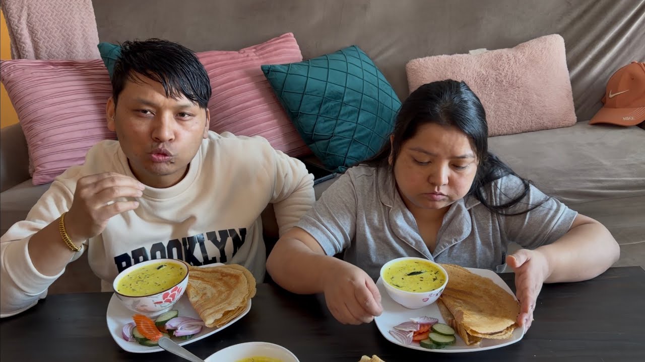 Dosa and dahi curry mukbang with Muna Shrestha Gurung
