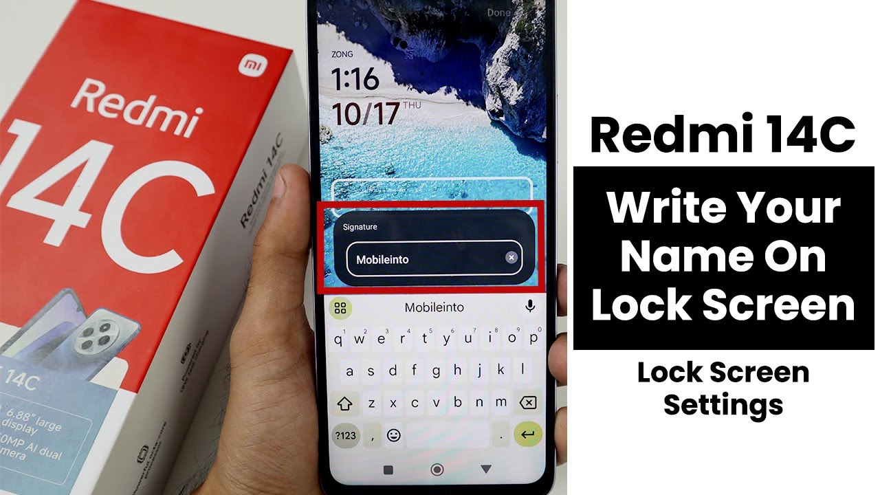 Write Your Name On Lock Screen In Redmi 14c | Lock Screen Settings