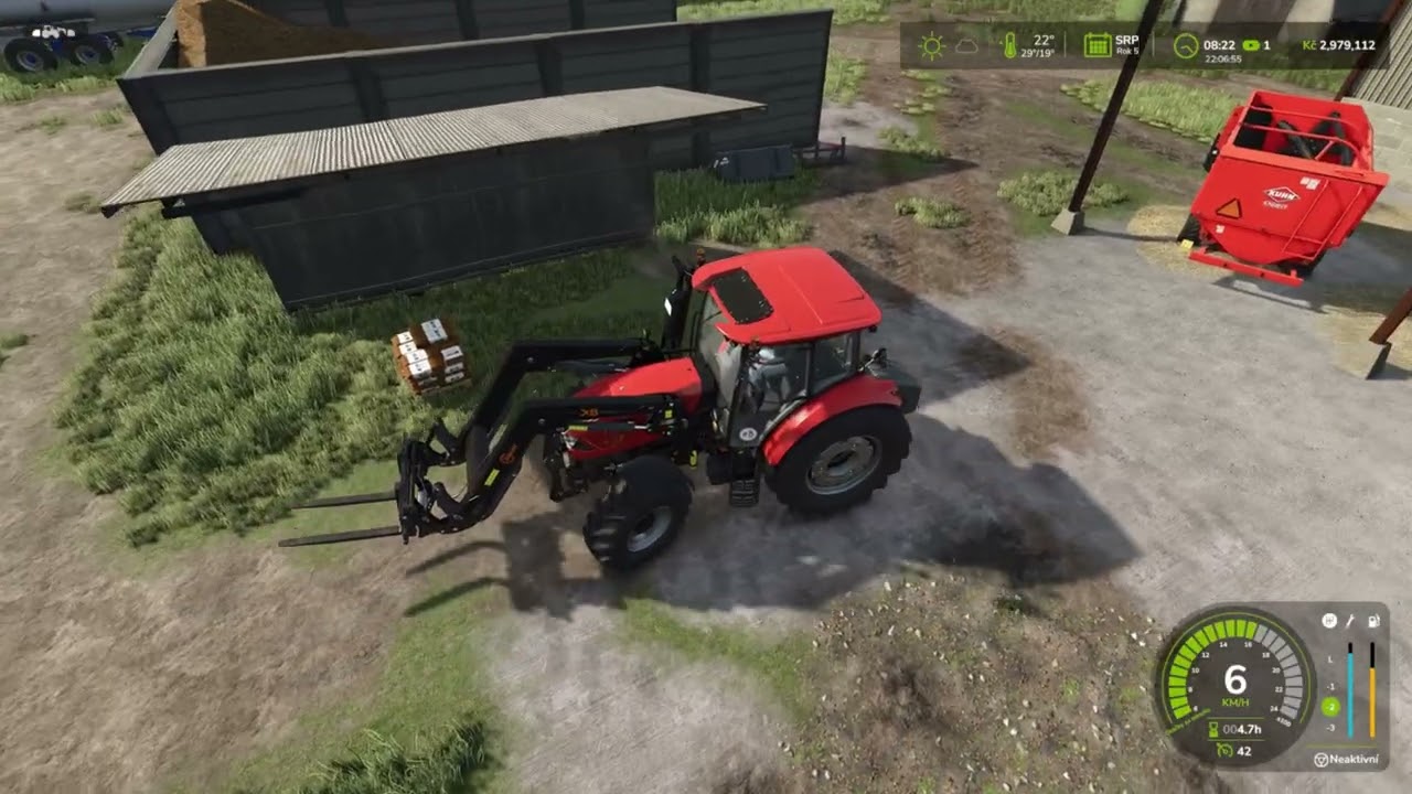 Plním vepřín - lisování - svoz slámy - Farming Simulator 25 S01E37