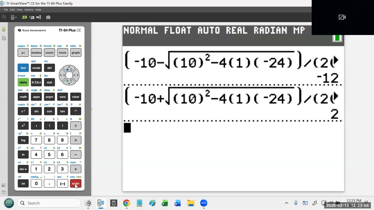 2-10-2026 - CHS - OBEN - 2-YR ALGEBRA 2 AB - DAY 87 - Quadratic Formula (DAY 1)