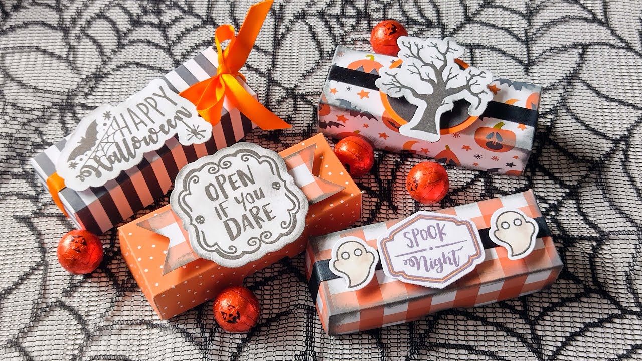 Four Halloween Treat Boxes from One 12x12!!
