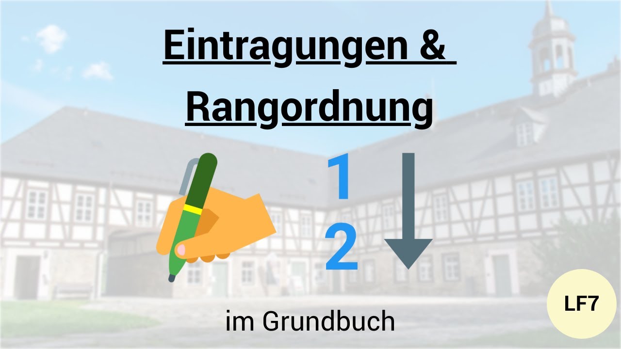 Grundbuch: Eintragungen & Löschung + Rangordnung & -abweichungen