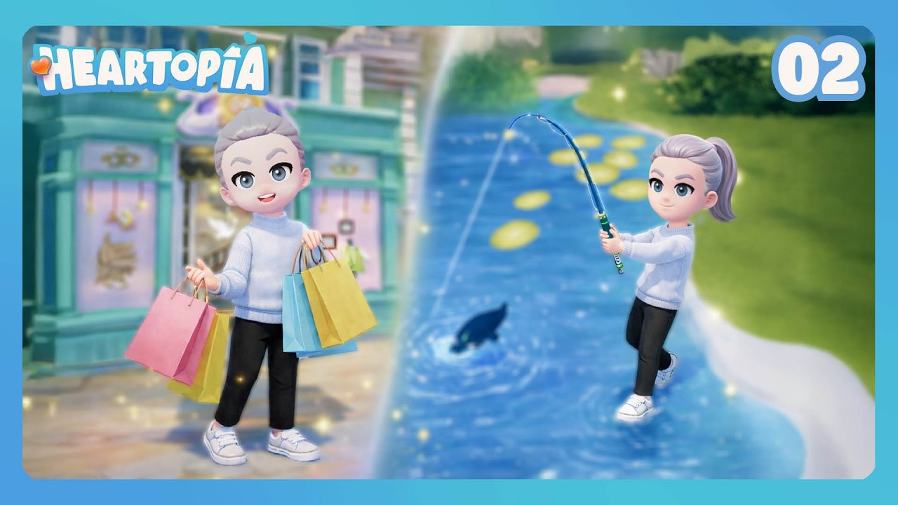 We're learning to fish 🎣 & I'm going shopping! 😂🛍️🛒 || Let's Play: Heartopia 💕🏝️ Episode 2