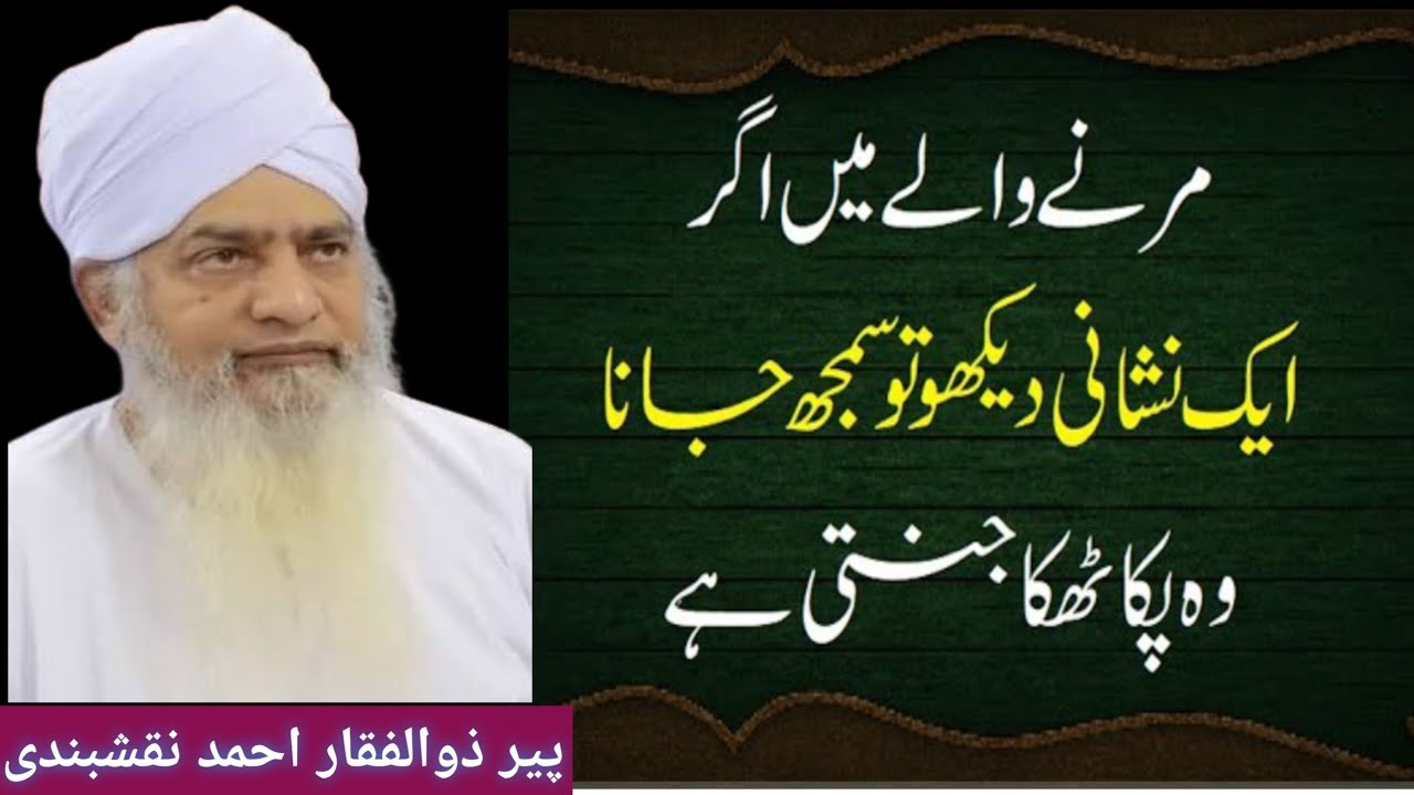 Marne Wala Jannati Hai Ya JahanamiKaise Maloom Karen nishani peer zulfaqar Ahmed naqsbandi |