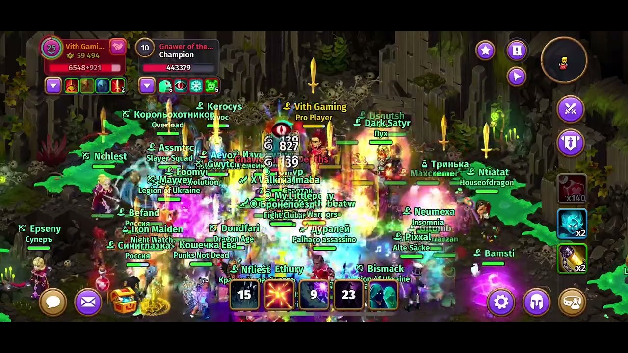 Skylore Game Play Fighting World Boss Gnawer