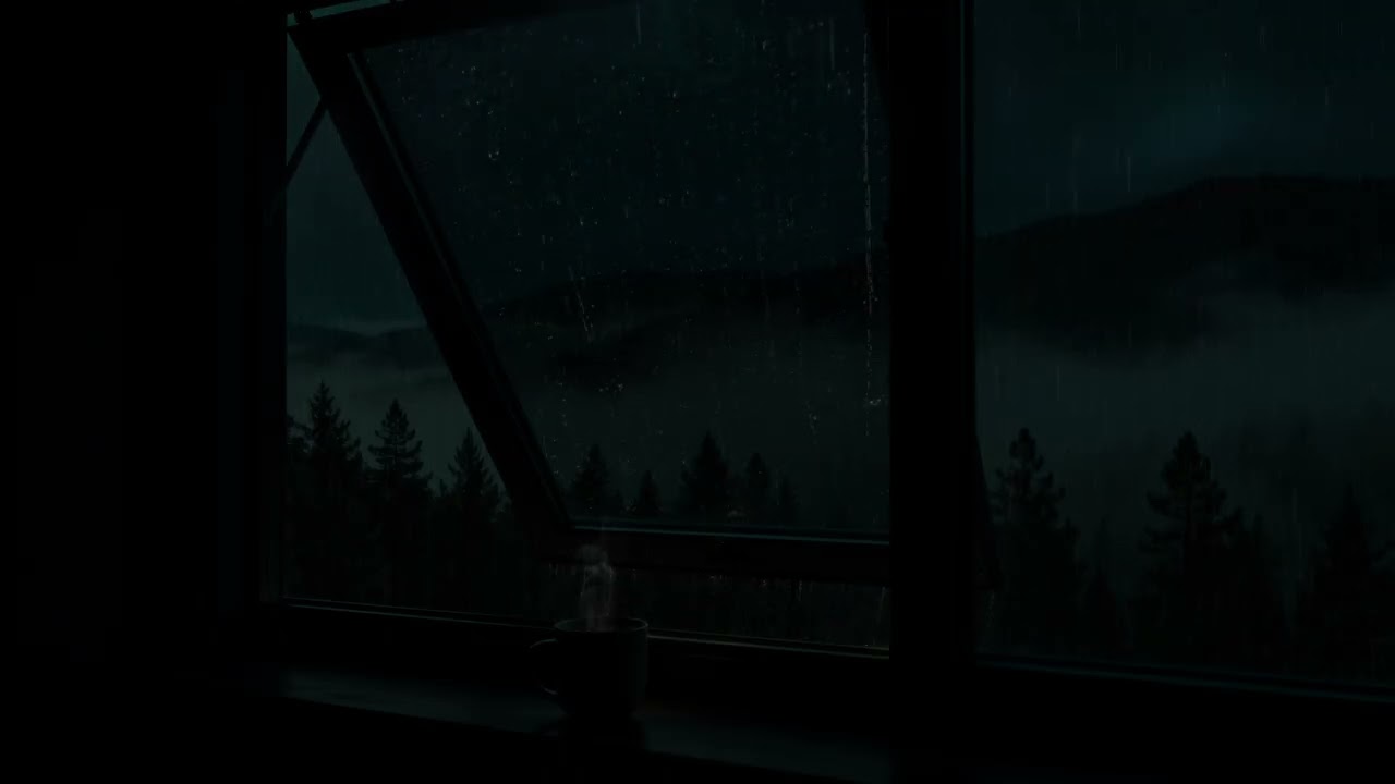 Deep Night Rain at the Window | Soothing Dark Ambience for Relaxation