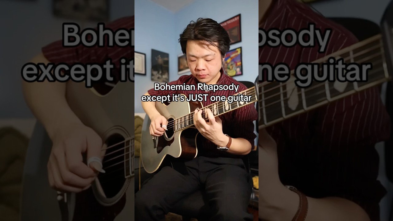 Solo Bohemian Rhapsody 🎸🔥 #fingerstyle #godinguitars