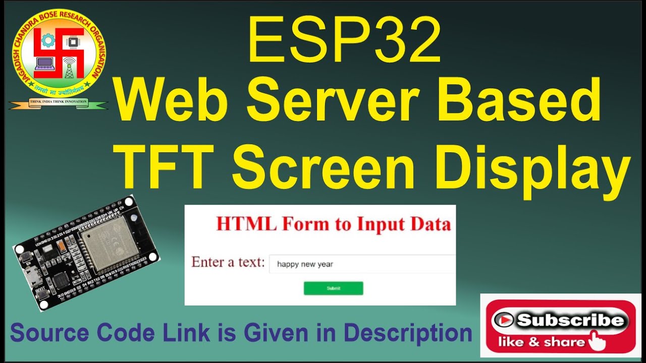 ESP32 web server based TFT screen display