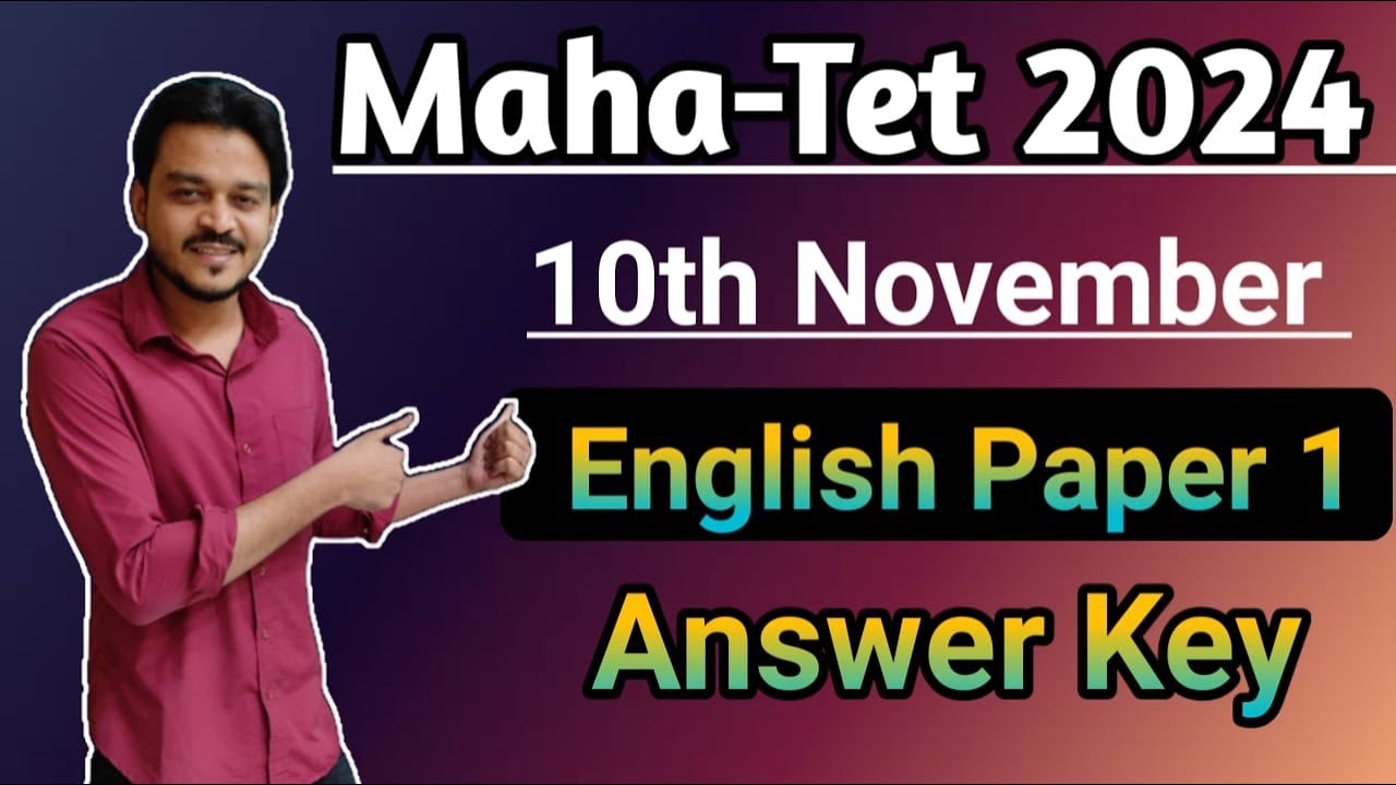 MAHA TET PAPER ENGLISH ANSWER KEY 2024 . MAHATET ANSWER KEY 2024
