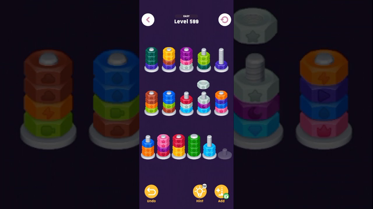 Level 596-601| 😀 Solving The IMPOSSIBLE Nut & Bolt Puzzle!! #gaming