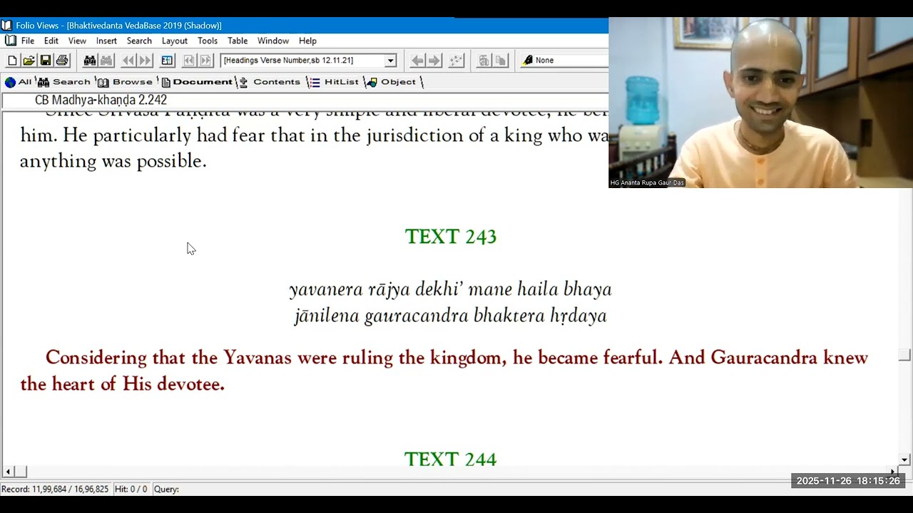 Chaitanya Bhagavata Madhya Khand 2.232-2.270 26th Nov 2025 argd