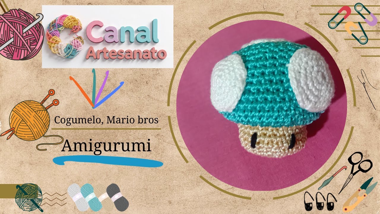 Cogumelo MARIO BROS, AMIGURUMI , parte 1 #tutorialamigurumicompleto #amigurumi #crochet #artesanato