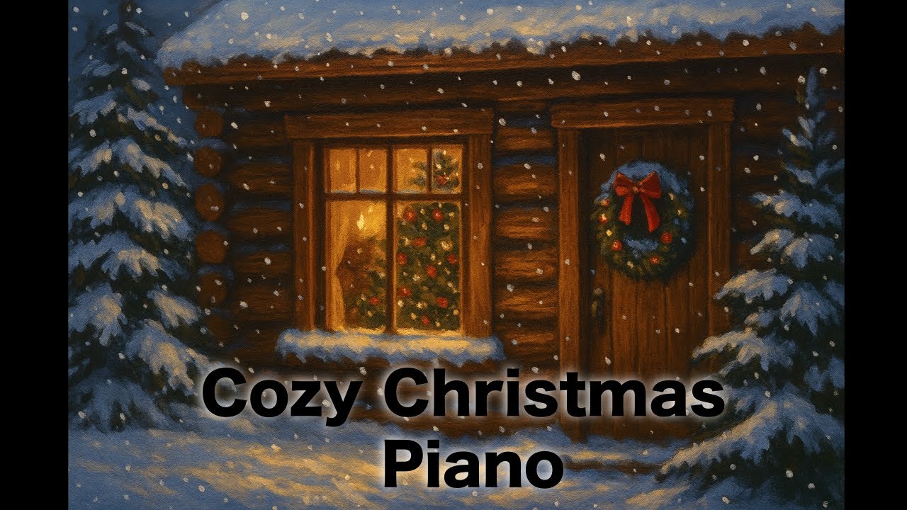 Cozy Christmas Piano Music with Festive Art | Perfect for Study & Relax