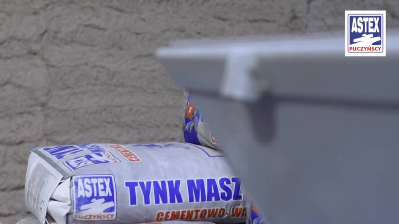 Nakładnaie tynku maszynowego cementowo-wapiennego Astex-Puczyńscy Tynki Kleje Farby