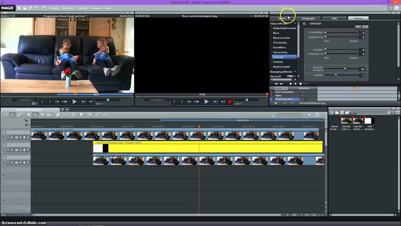 Magix Video deluxe werken met maskers