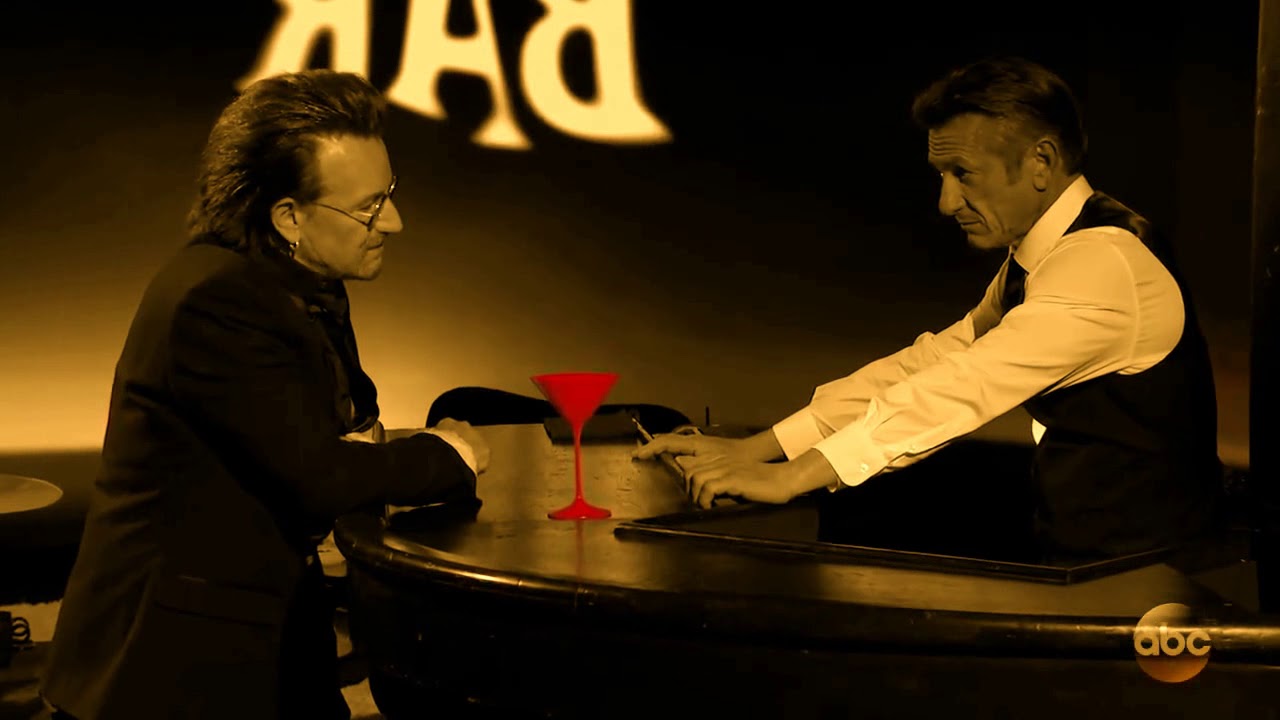 U2 - HD Bono and Chris Martin Sing 'One for My Baby' with Sean Penn Cameo