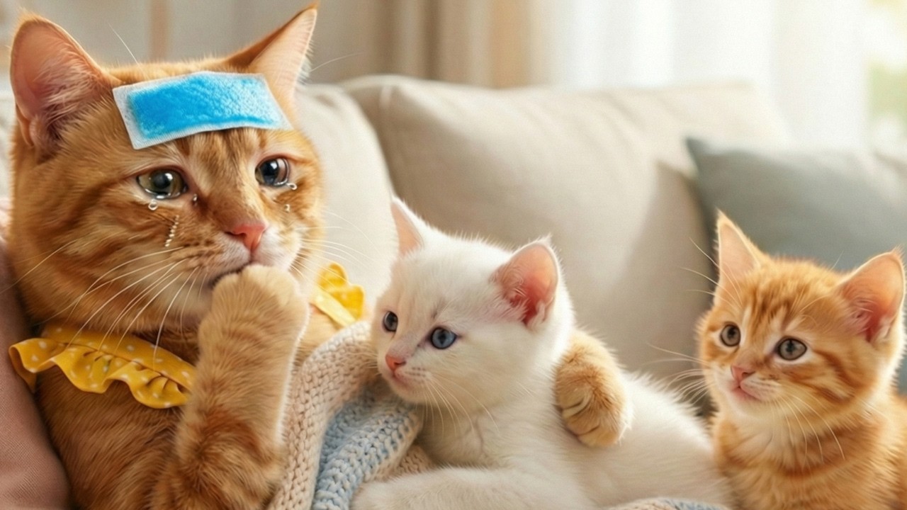 Mama Cat Gets Sick After Storm 😢 | Kittens Cook Porridge to Save Her 💕✨