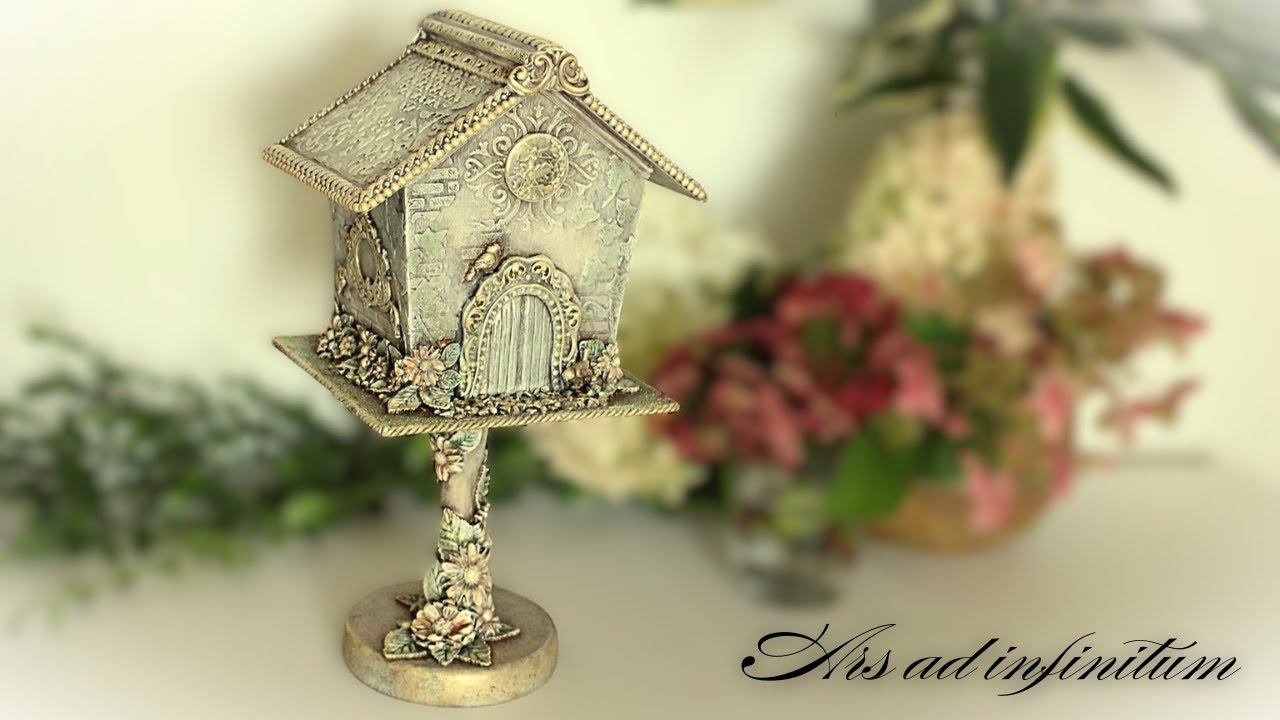 Domek w stylu shabby chic. / Shabby chic style house. Decoupage. Tutorial.