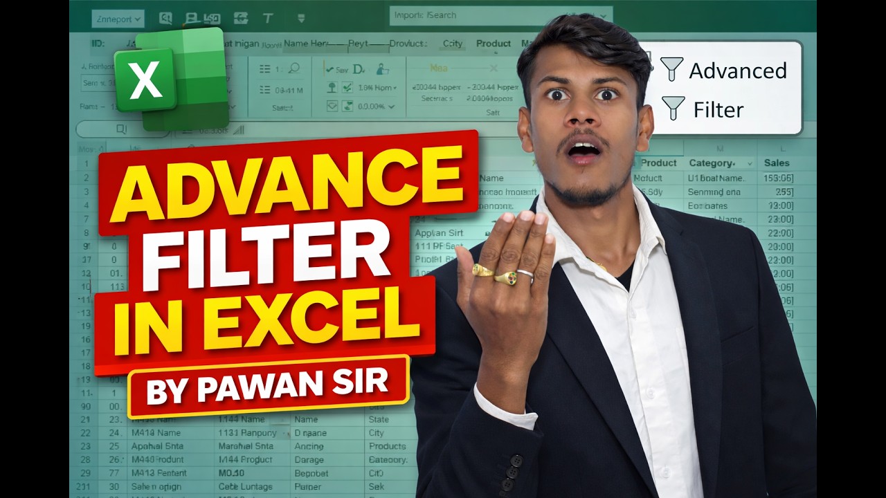Excel Advance Filter with Criteria | Part 12 | Hindi Full Tutorial By Pawan Sir#Excel#AdvanceFilter