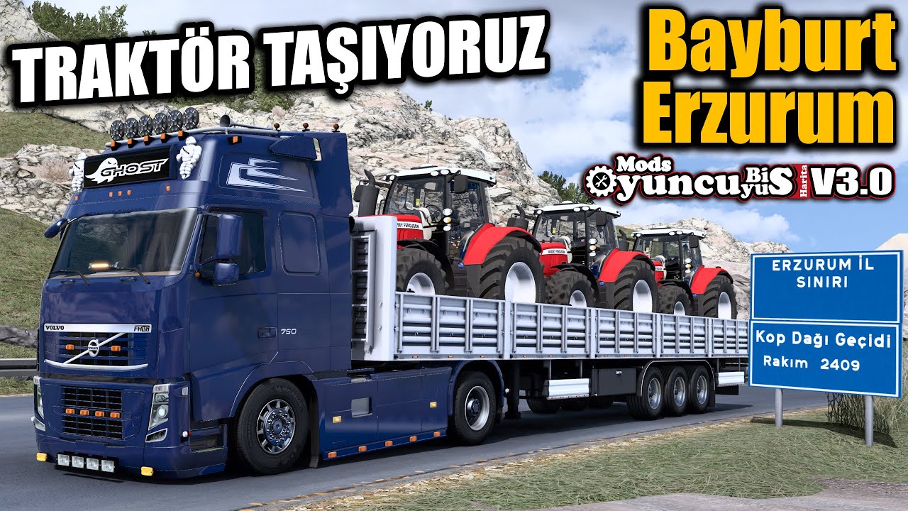 TRAKTÖR TAŞIYORUZ !! HOLLAND VOLVO // BAYBURT - ERZURUM | ETS2 1.46 !!