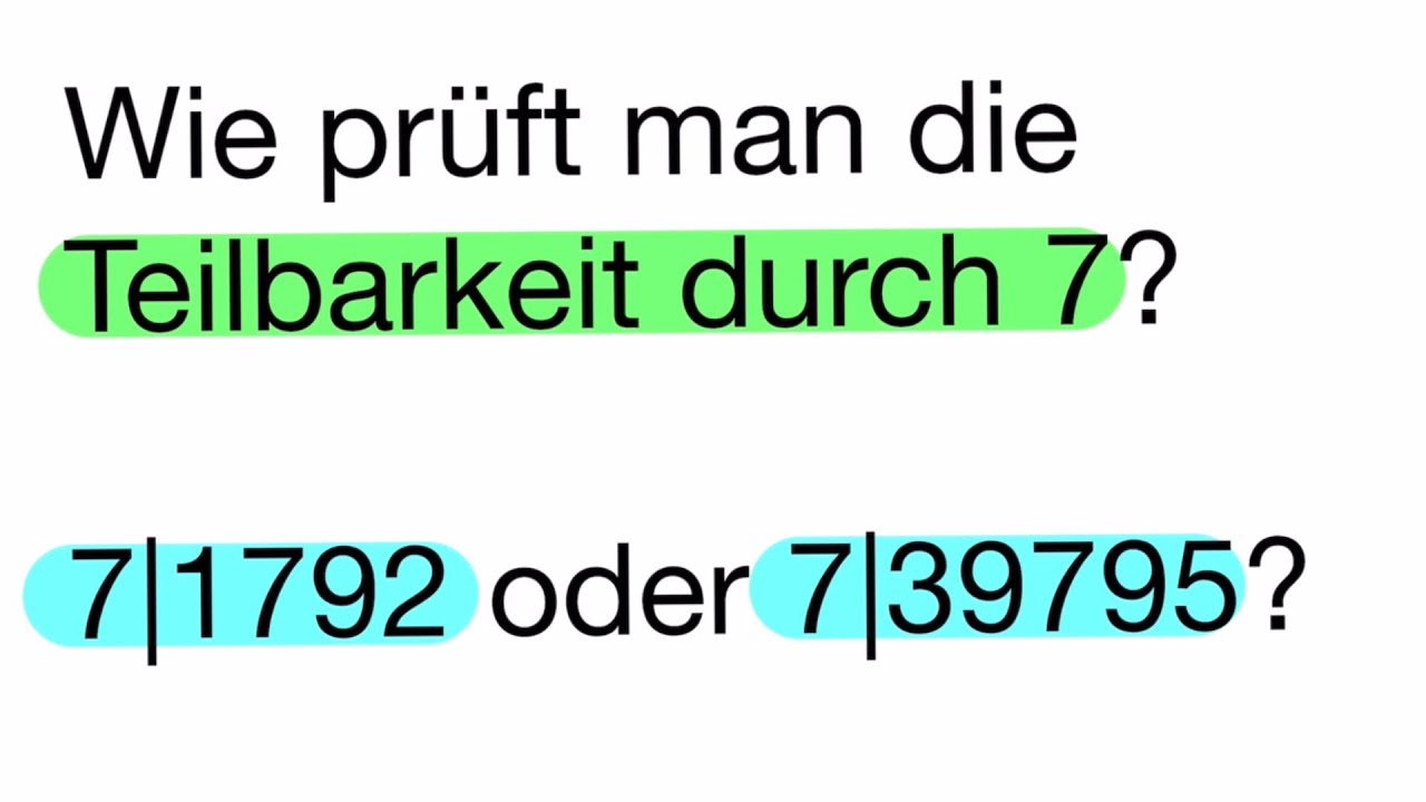 Teilbarkeit durch 7