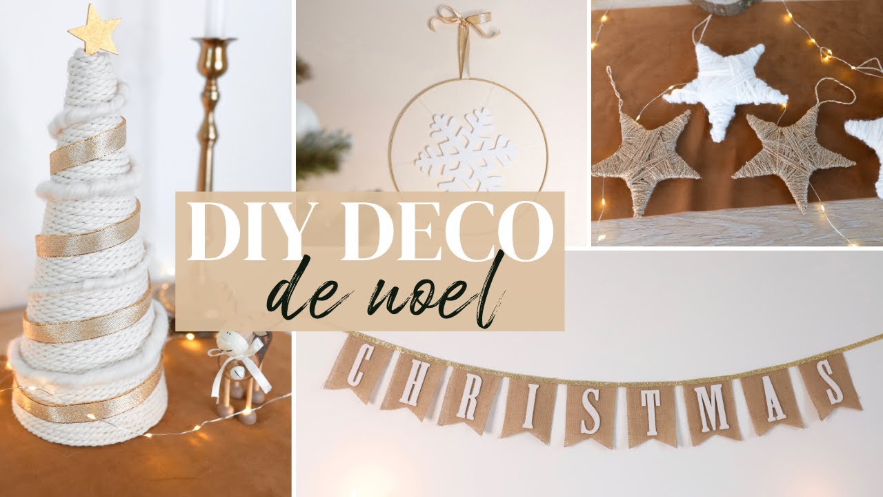4 DIY déco de NOEL - Guirlande, suspensions sapin, flocon..