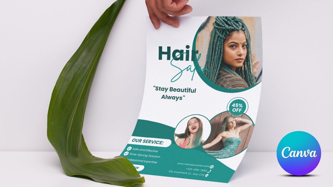 Elegant Beauty Salon Flyer Design in Canva | Professional Flyer