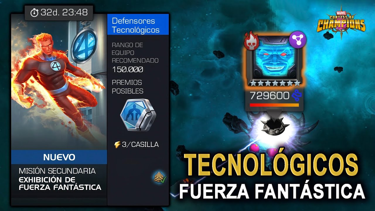 Exhibición De Fuerza Fantástica DEFENSORES TECNOLÓGICOS | SHOWCASE Todas Las Peleas MCOC Vídeo 1268