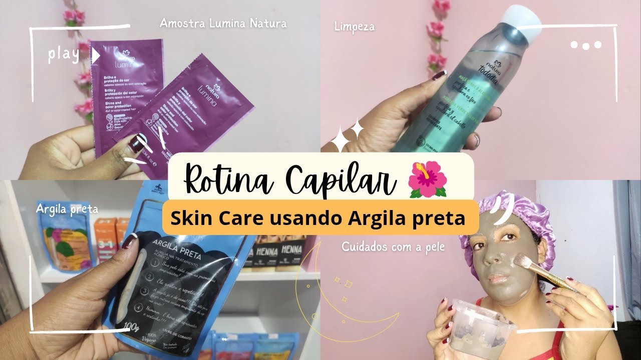 Testei a máscara Lumina da Natura| Aplicação de argila preta| #rotinacapilar #cabelo
