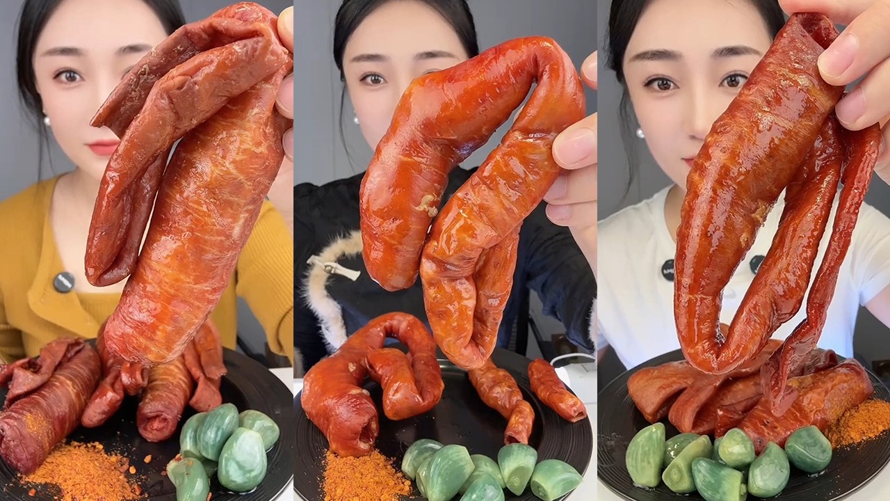 【Yummy】Grilled pork intestines🐖🧄#mukbang#asmr