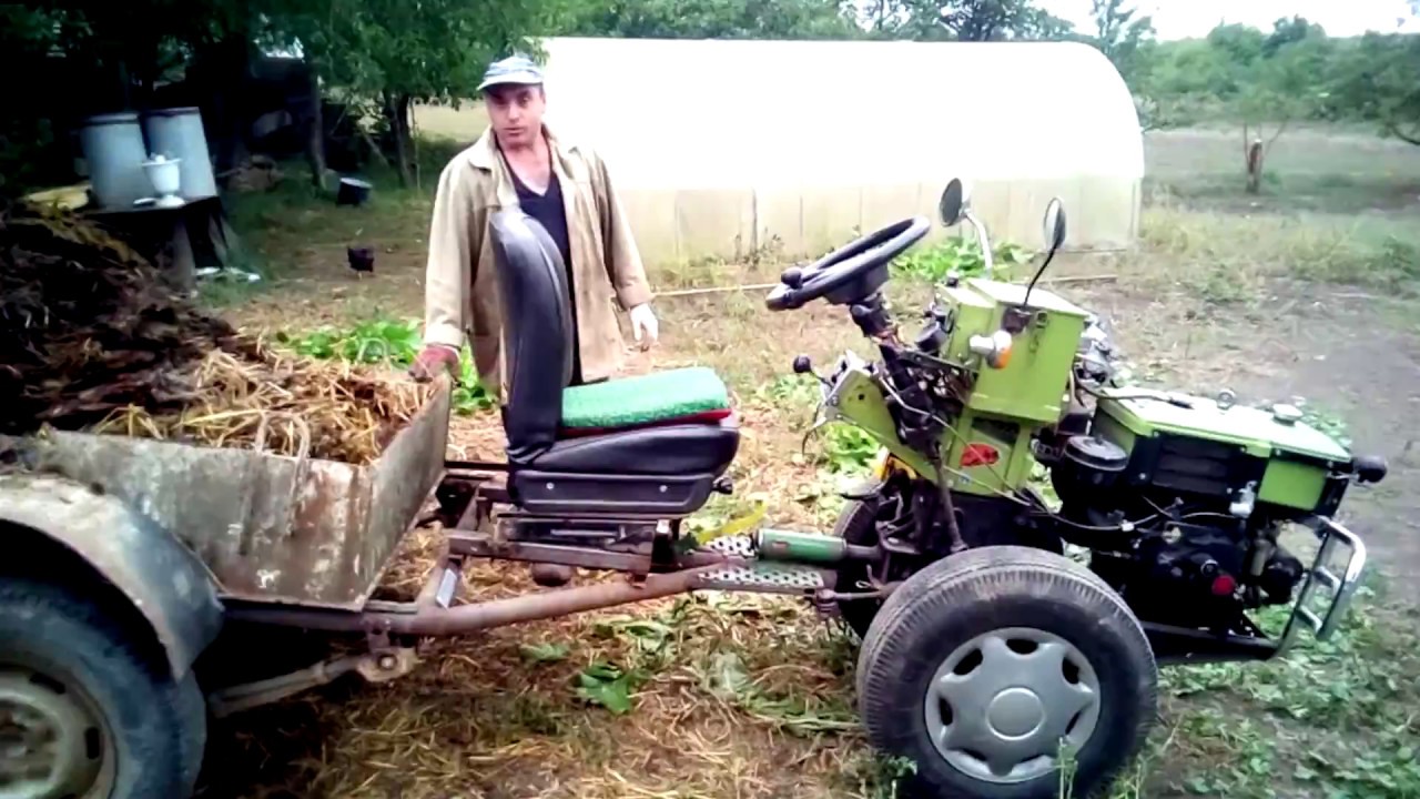 Вивіз гною мотоблоком міні-трактором ZUBR Q-78