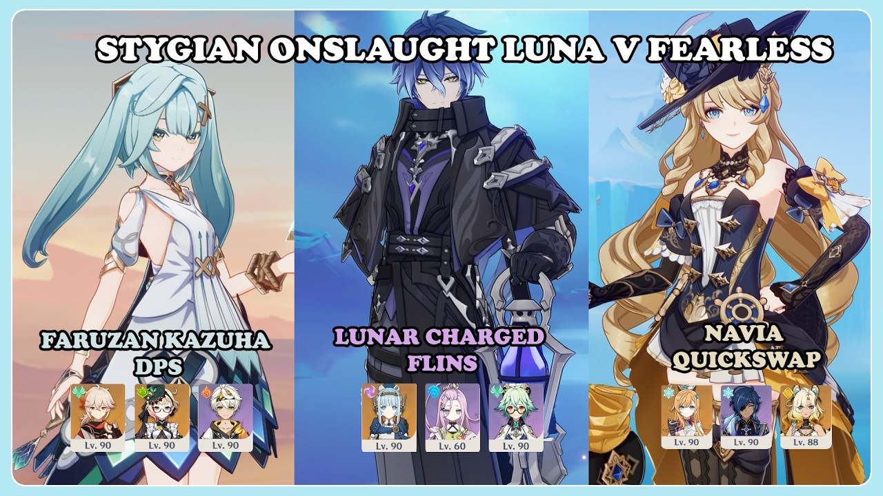 Faruzan/Flins/Navia Fearless Clear | Stygian Onslaught Luna V | Genshin Impact