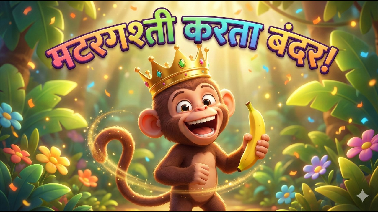 मटरगश्ती करता बंदर राजा | The Mischief-Making Monkey King 👑🐒✨
