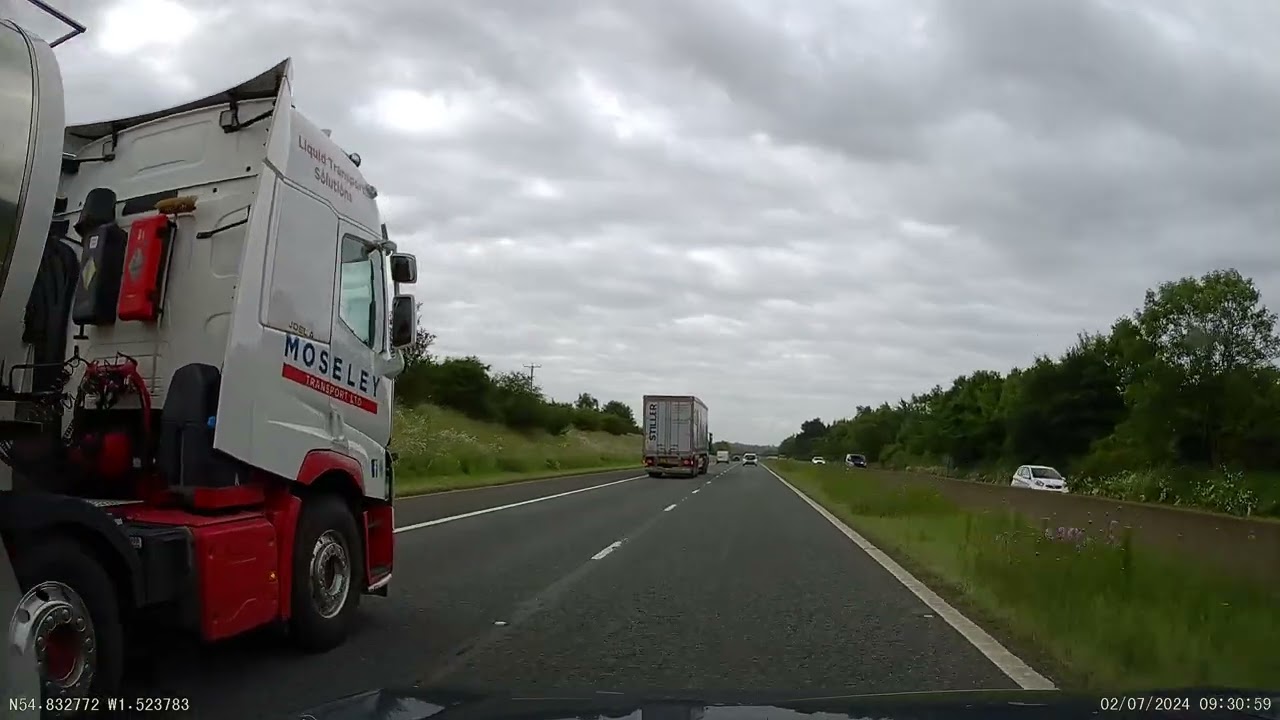 England by Road - Newcastle to Leicester - Video 2 - Newcastle/A1 J67 to A1 J61 Peterlee