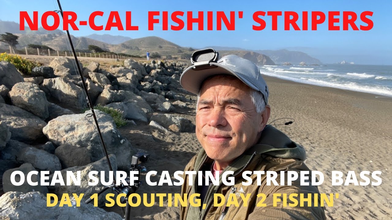 Pacifica Beach Striper Surf Fishing #surfcasting #stripedbassfishing #beachfishing