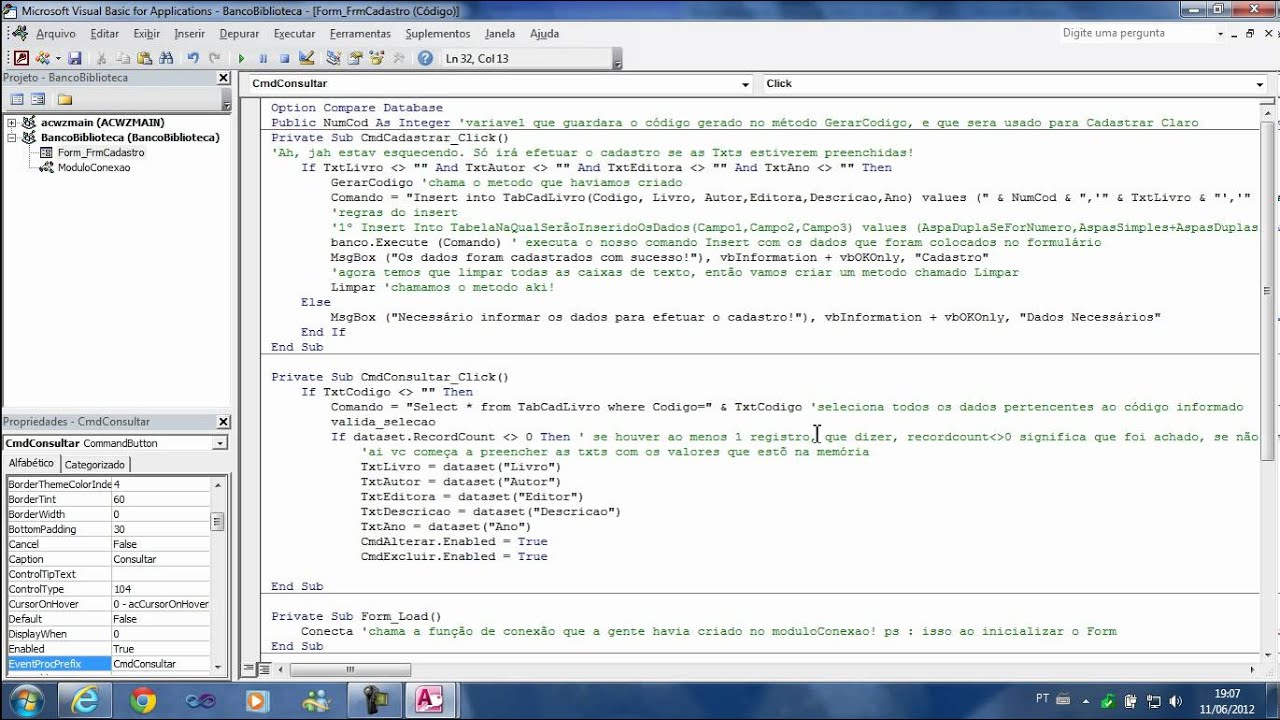 Access Com VBA (Cadastro, Consulta, Relatório)