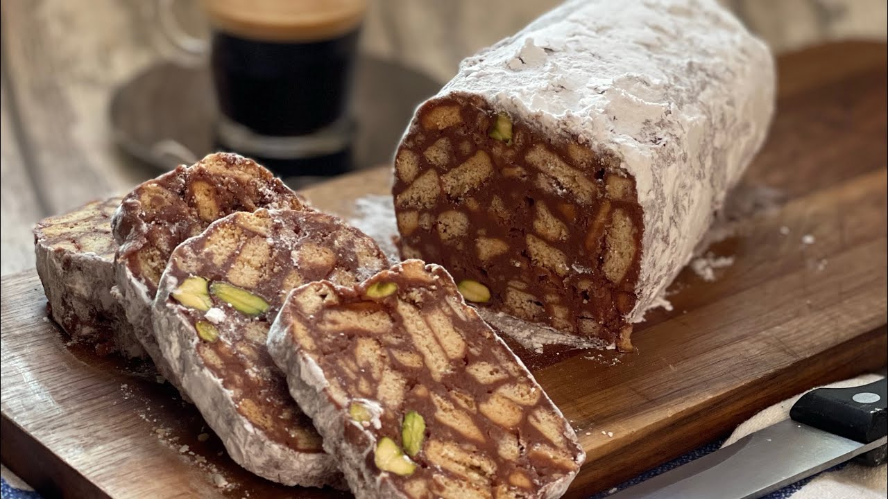 Salame di Ciocolate- chocolate Salami دسر و&zwnj;شیرینی خوشمزه سالامی شکلاتی