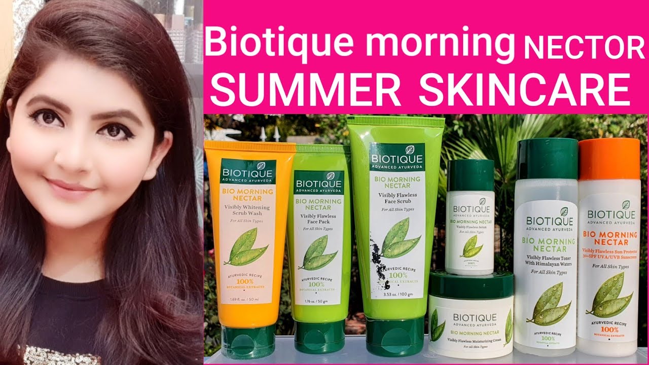 BIOTIQUE morning nector summer skincare routine for all skin type | post holi skincare | RARA |
