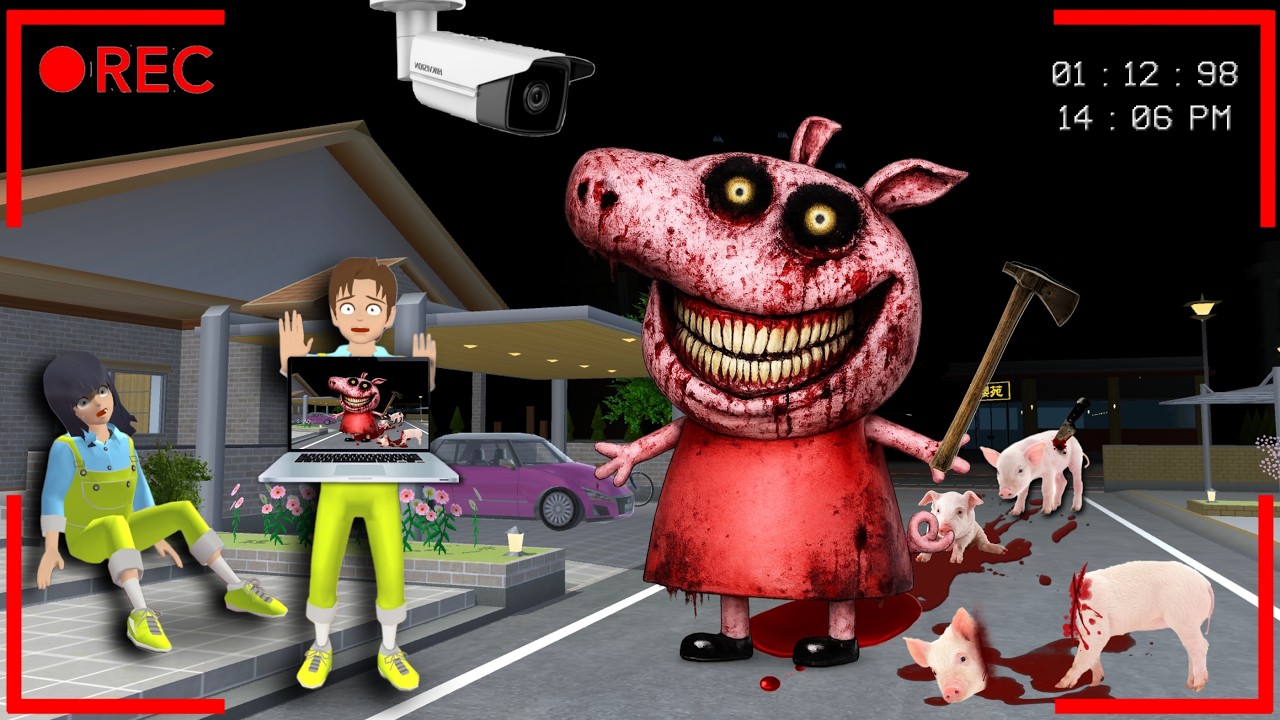 Yuta Mio Panik CCTV Merekam PEPPA PIG MENYERAMKAN Di Depan Rumah😱 | Sakura School Simulator