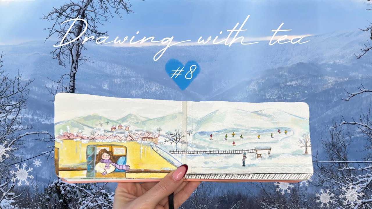 Dreamy ART | Sketchbook | Drawing With Tea ❄️⛄️🫖