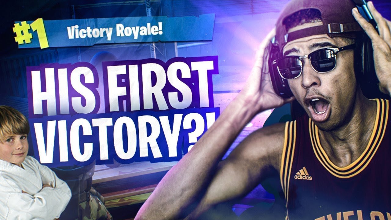 CARRYING My 8 Year Old Teammate to his FIRST VICTORY! *FUNNIEST MOMENT EVER* Fortnite Battle Royale