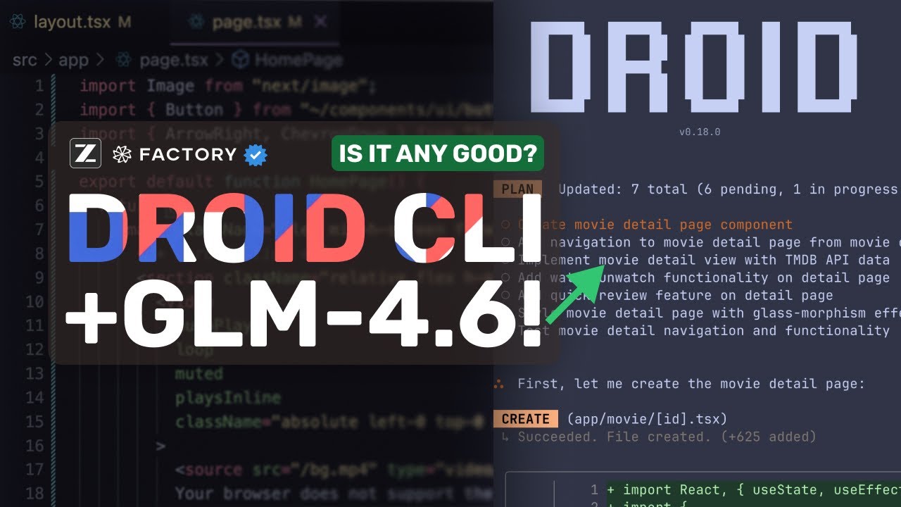 Droid CLI + GLM-4.6 + БЕСПЛАТНО 4.5 Sonnet,GPT-5: это действительно СЛЕДУЮЩИЙ КОД КЛОДА?