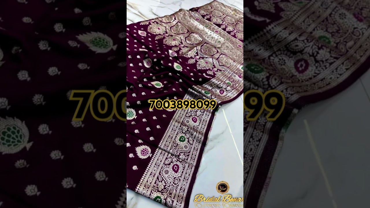 SATIN BENSRASHI DUEL TONE SOFT & BUTTERY QUALITY**SOFT SILK SAREE WITH MINA WORK  *Blouse*Rate1160+$