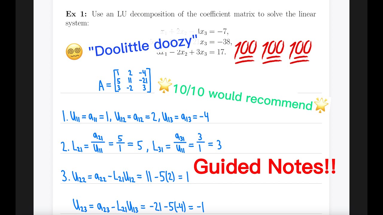 LU Decomposition with no elementary matrices!! 99% won't reach the end!! (ft. random guy and Jelly)